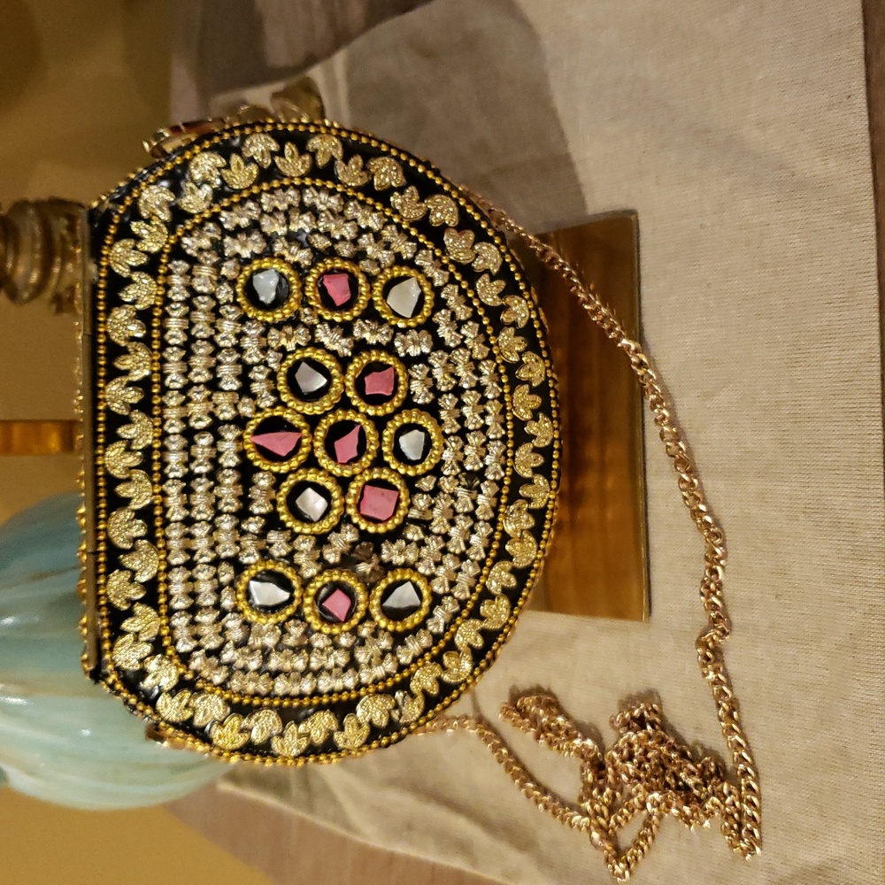 RAMLA Mosaic Crossbody Bag in Pink, Blue & Gold (NWOT - MSRP $275) - Picture 5 of 10